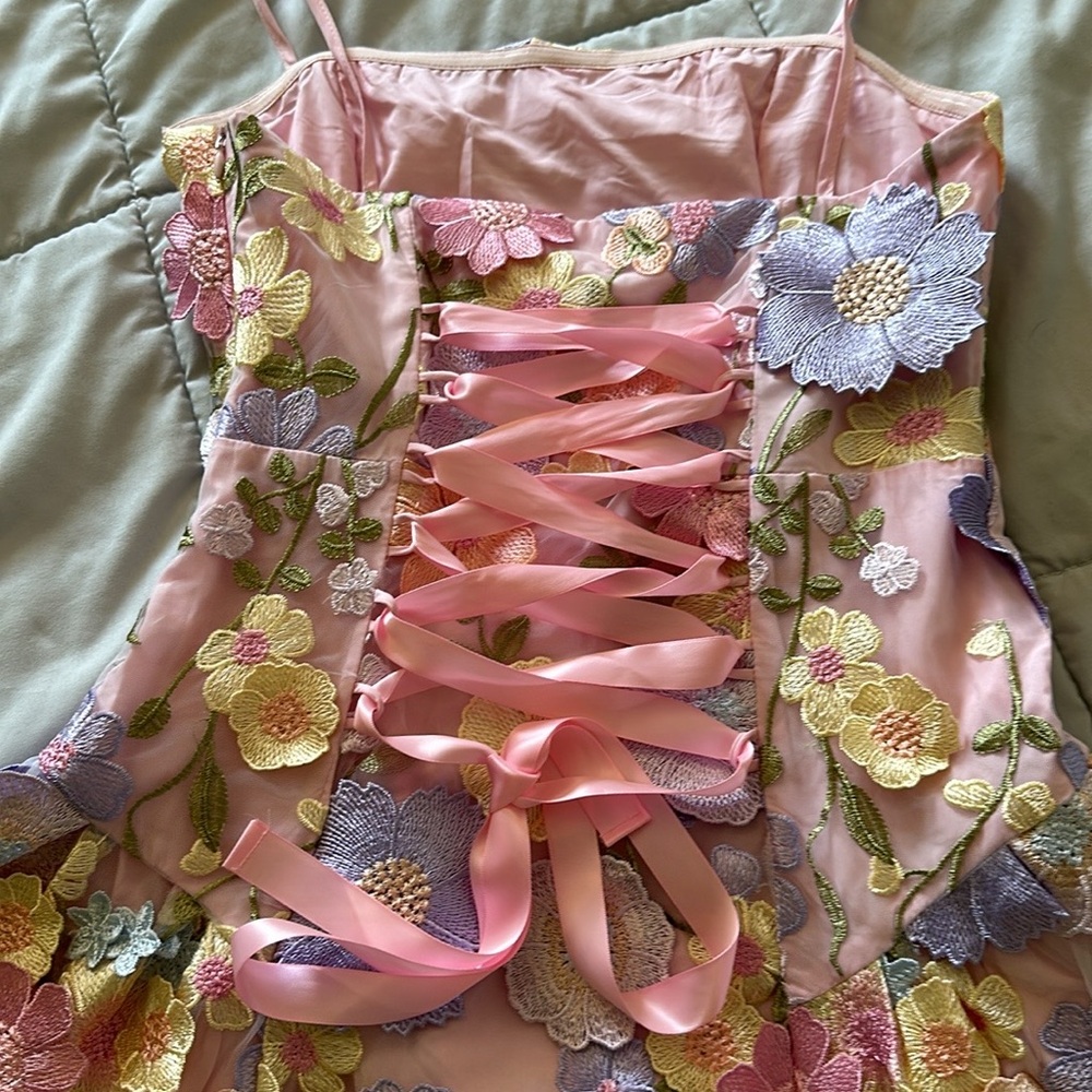 Dollskill sugar thrillz Floral Chiffon Dreams Mini Dress S - Picture 7 of 16
